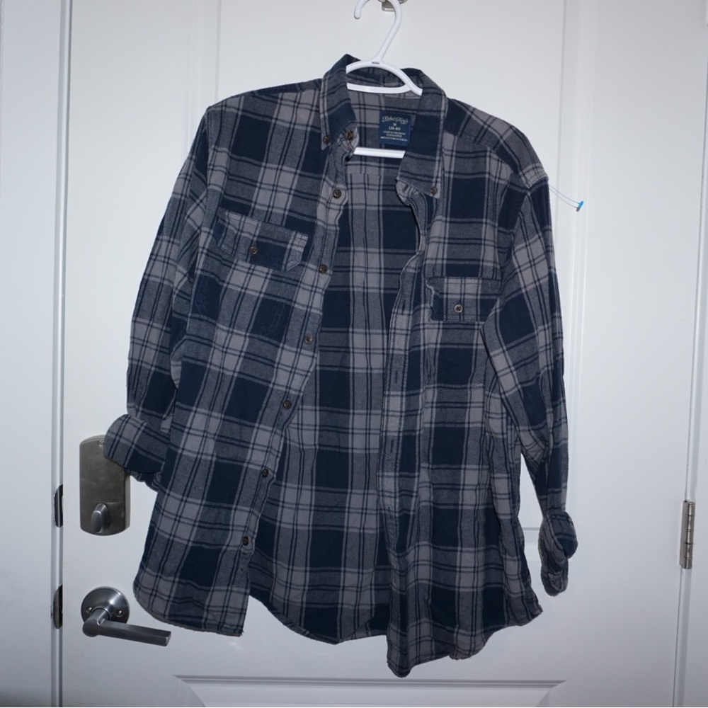 Blue plaid button down